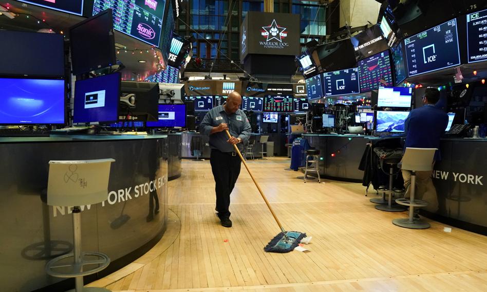 Spadki na Wall Street. Pretekst: bo dane były zbyt  dobre